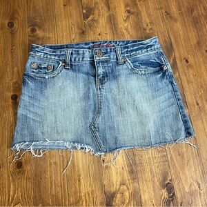 American Eagle Outfitters size 4 distressed jean mini skirt